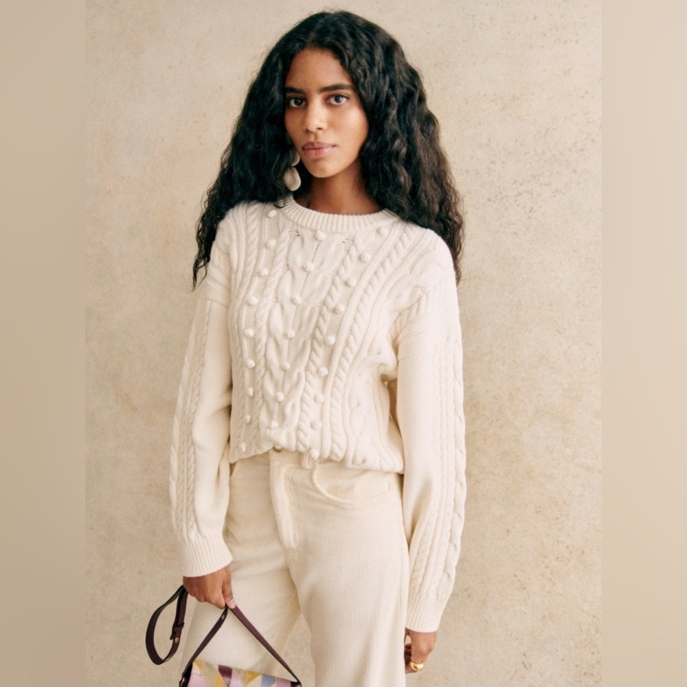 NWT Sézane Melvin Sweater Cotton Ecru